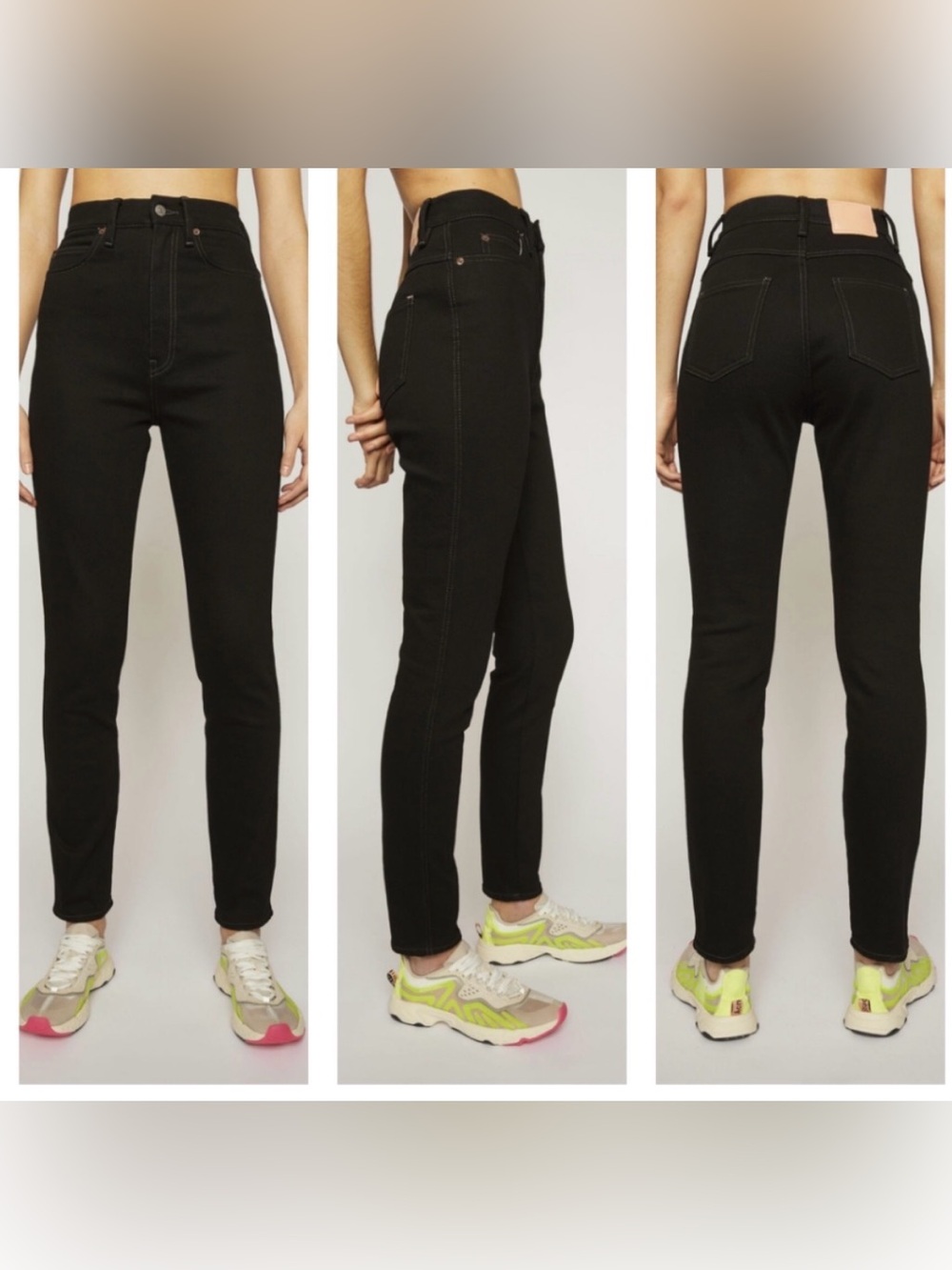 Acne Studios 1994 Black High Rise Skinny Jeans 28/32